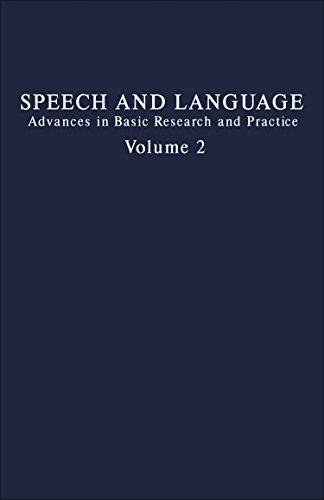 Book Speech and Language: Advances in Basic Research and Practice free