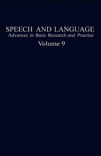 Book Speech And Language: Advances In Basic Research And Practice free