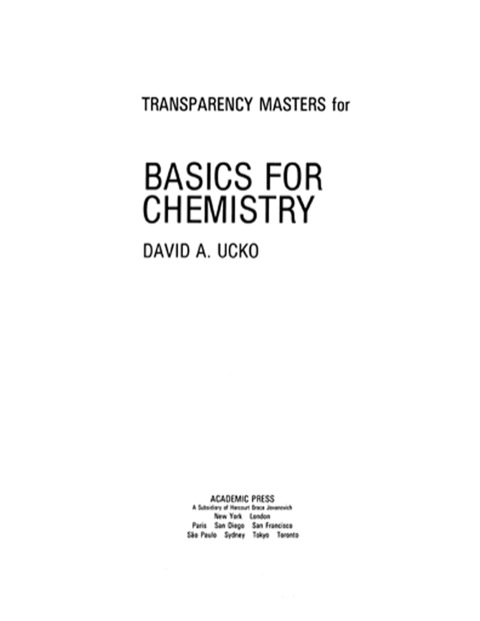 Book Transparency Masters for Basics for Chemistry free
