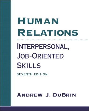 Book Human Relations Interpersonal, Job-Oriented Skills free