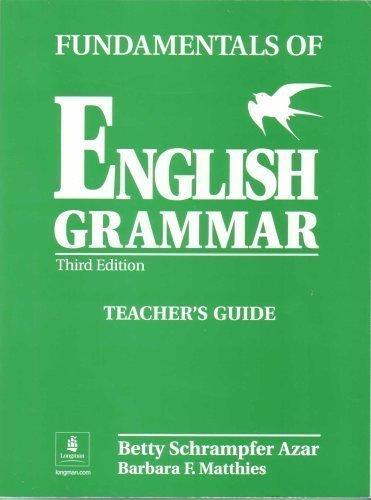 Book Fundamentals of English Grammar, Teacher's Guide free