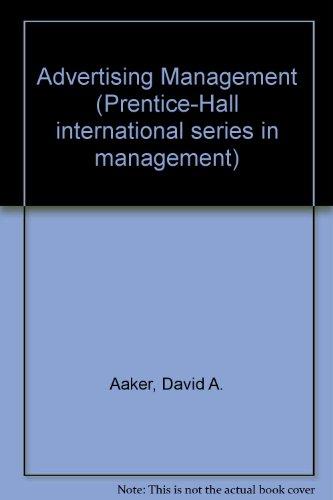 Book Advertising Management (prentice-hall International Series In Management) free