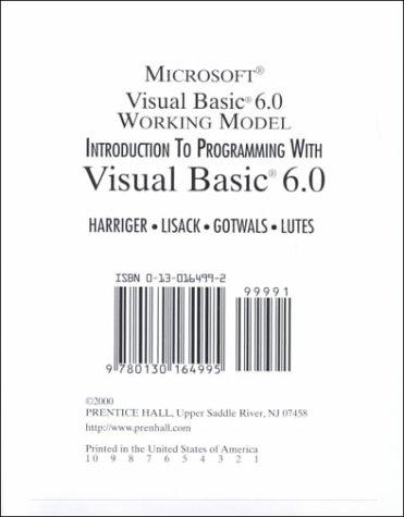 Book Introduction to Programming with Visual Basic 6 Problem Solver free