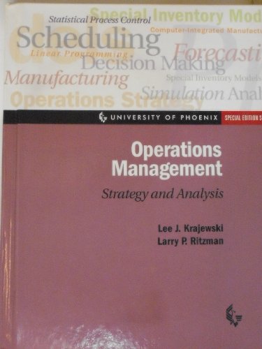 Book Operations Management: Strategy And Analysis (university Of Phoenix Special Edition Series) free
