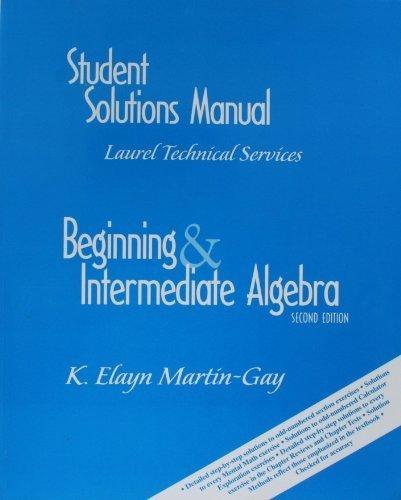 Book Beginning & Intermediate Algebra, Second Edition (Student Solutions Manual) free