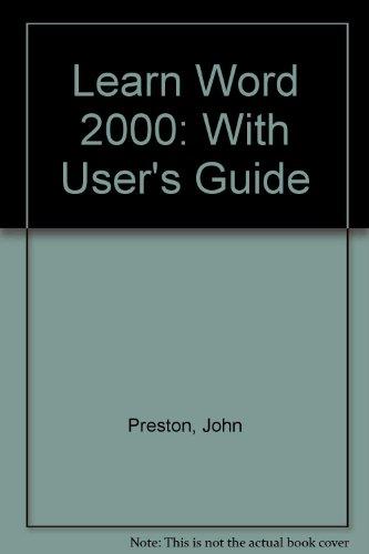 Book Learn Word 2000 And Cd-rom And Users Guide Package free