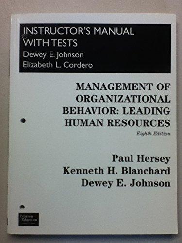 Book Management of Organizational Behavior: Leading Human Resources (Instructor's Manual) free