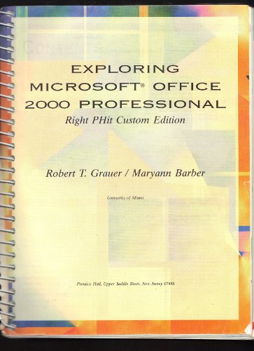 Book Exploring Microsoft Office 2000 Professional - Right Phit Custom Edition free