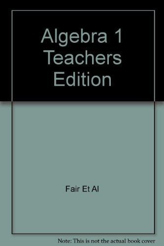 Book Algebra 1 Teachers Edition free