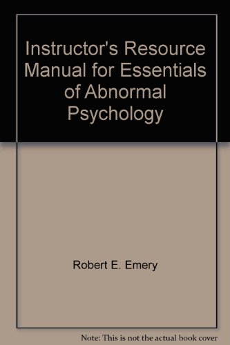 Book Instructor's Resource Manual for Essentials of Abnormal Psychology free