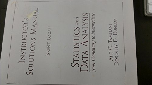 Book Instructor's Solutions Manual for Statistics and Data Analysis: from Elementary to Intermediate free