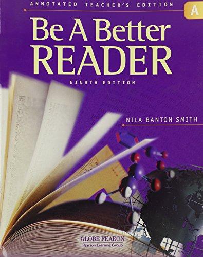 Book GLOBE FEARON BE A BETTER READER LEVEL A ANNOTATED TEACHER EDITION 2003C free