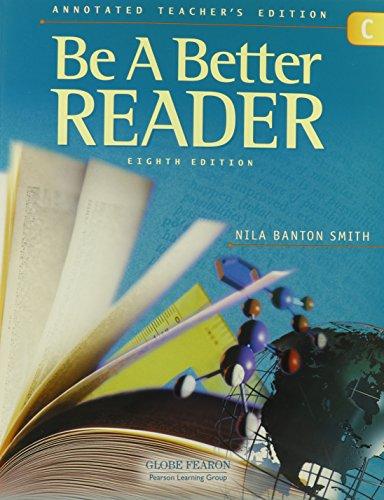 Book GLOBE FEARON BE A BETTER READER LEVEL C ANNOTATED TEACHER EDITION 2003C free