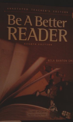 Book GLOBE FEARON BE A BETTER READER LEVEL E ANNOTATED TEACHER EDITION 2003C (Pacemaker World History Pacemaker) free