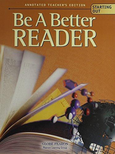 Book GLOBE FEARON BE A BETTER READER START OUT ANNOTATED TEACHERS EDITION 2003C free