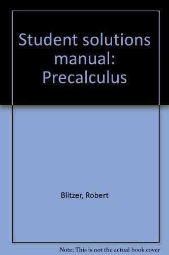 Book Student Solutions Manual: Precalculus free