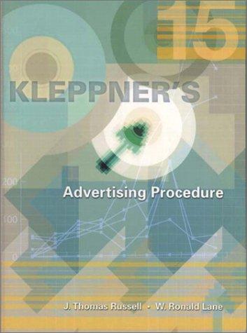 Book Kleppner's Advertising Procedure (15th Edition) free