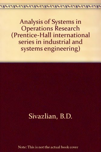 Book Analysis of systems in operations research (Prentice-Hall international series in industrial and systems engineering) free