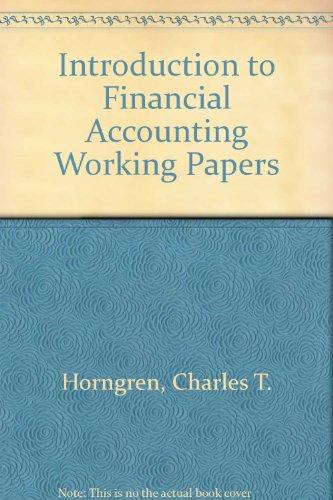 Book Introduction To Financial Accounting Working Papers free