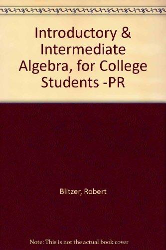 Book Introductory And Intermediate Algebra for College Students - CD Lecture Series free