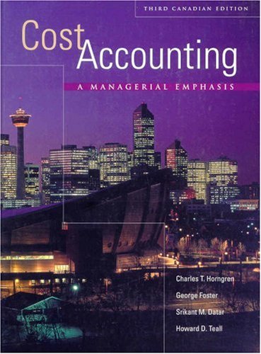 Book Cost Accounting: A Managerial Emphasis, Third Canadian Edition free