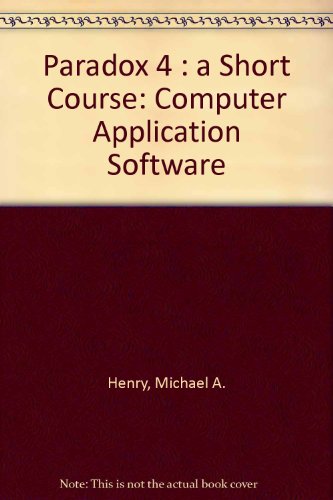 Book Paradox 4: A Short Course (computer Application Software) free