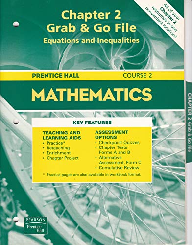 Book Prentice Hall Mathematics Course 2 (Chapter 2 Grab & Go File Equations and Ineqalities) free
