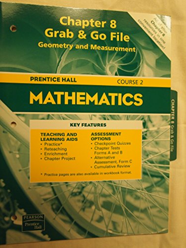 Book Chapter 8, Grab & Go File, Geometry and Measurement, Course 2, Prentice Hall (Mathematics, Course 2, Geometry and Measurement) free