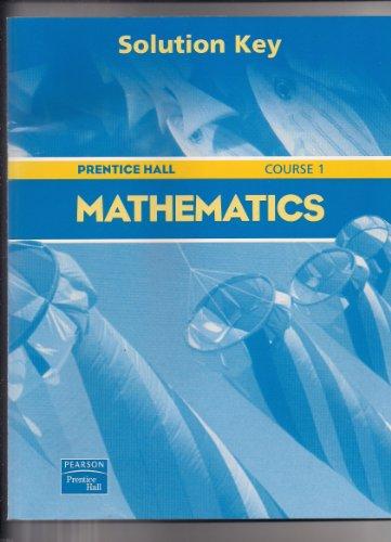 Book Prentice Hall Mathematics Course 1 : Solution Key free