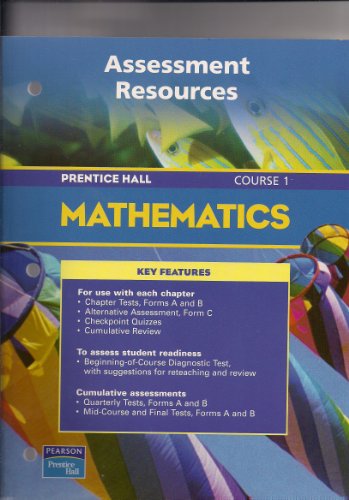 Book Prentice Hall Math Course 1 Assessment Resources Blackline Masters      2004 C free