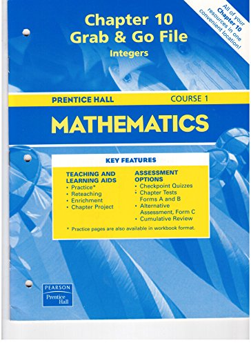 Book Chapter 10 Grab & Go File: Integers (prentice Hall Mathematics Course 1) free