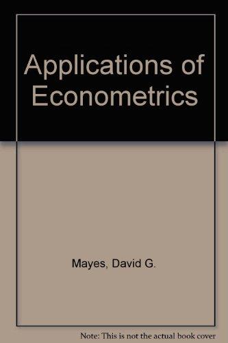 Book Applications Of Econometrics free