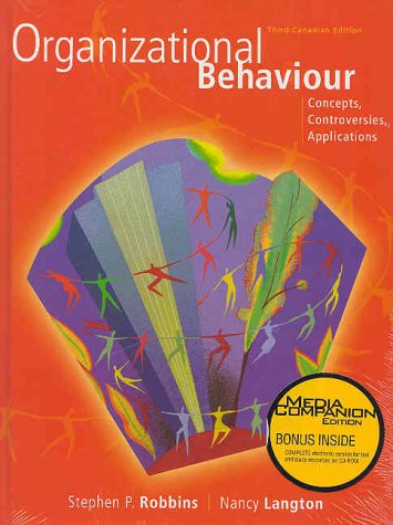 Book Organizational Behaviour: Concepts, Controversies, Applications, Third Canadian Edition free