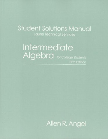 Book Intermediate Algebra for College Student (Student Solution Manual) free