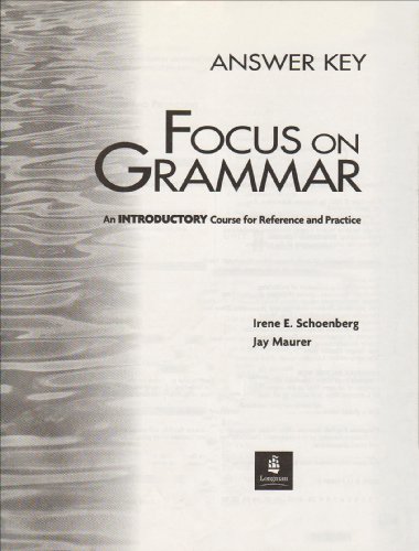Book Focus On Grammar: Introductory Level: Answer Key free