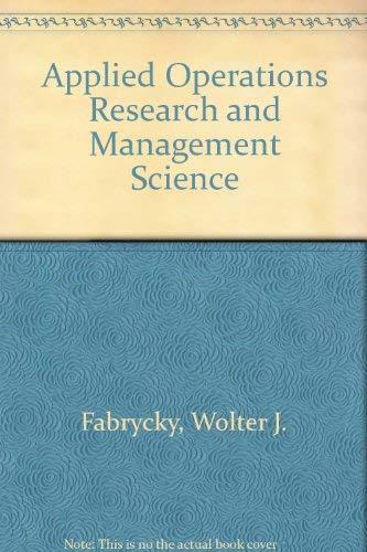 Book Applied Operations Research and Management Science free