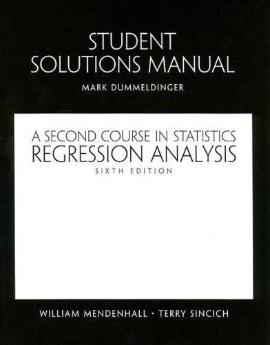 Book A Student Solutions Manual for Second Course in Statistics: Regression Analysis free