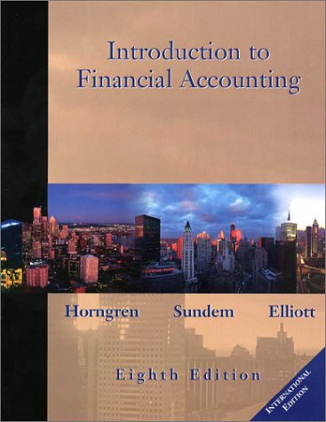 Book Introduction to Financial Accounting: International Edition free