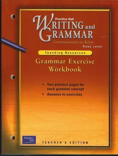 Book Grammar Exercise Workbook, Teacher's Edition, for Prentice Hall Writing and Grammar Communications i by Prentice Hall (2001-05-03) free