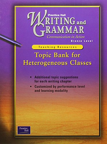Book Topic Bank For Heterogeneous Classes. Bronze Level (writing And Grammar) free