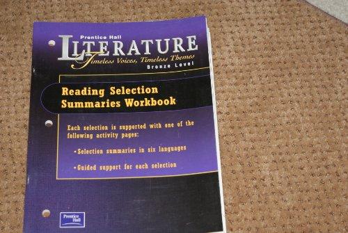 Book Prentice Hall Literature: Timeless Voices Timeless Themes Reading Selection Summary Workbook Grade 7 2000c Fifth Edition free