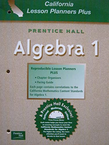Book Prentice Hall: California Lesson Planners Plus, Algebra 1 free