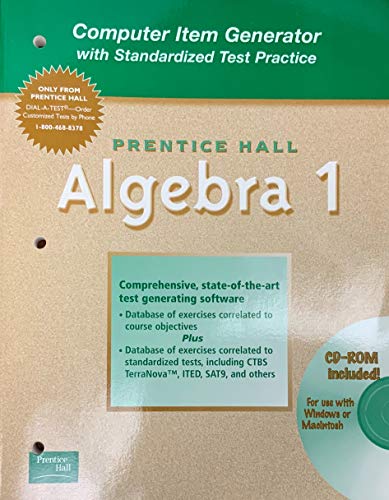 Book ALGEBRA 1 BY SMITH COMPUTER ITEM GENERATOR BOOK AND CD-ROM 2001C free