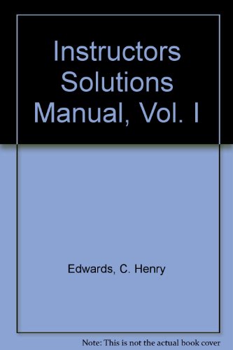 Book Instructors Solutions Manual, Vol. I free