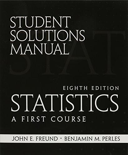Book Student Solutions Manual for Statistics: A First Course free