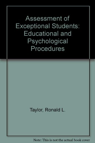 Book Assessment of exceptional students: Educational and psychological procedures free