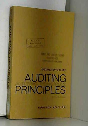 Book Auditing Principles; Instructor's Guide free