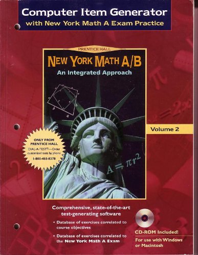 Book New York Math A/b :an Integrated Approach Computer Item Generator Volume 2 With Cd-rom free