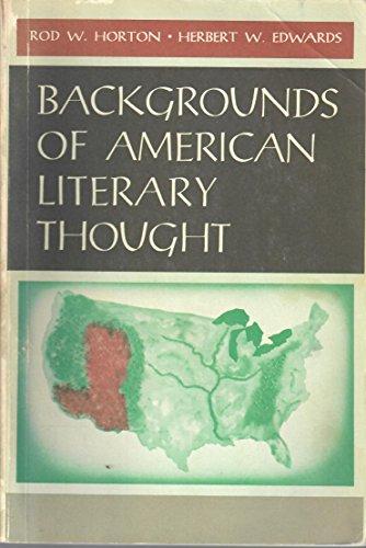 Book Backgrounds of American Literary Thought free
