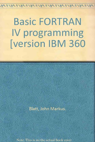 Book Basic Fortran Iv Programming [version Ibm 360 free